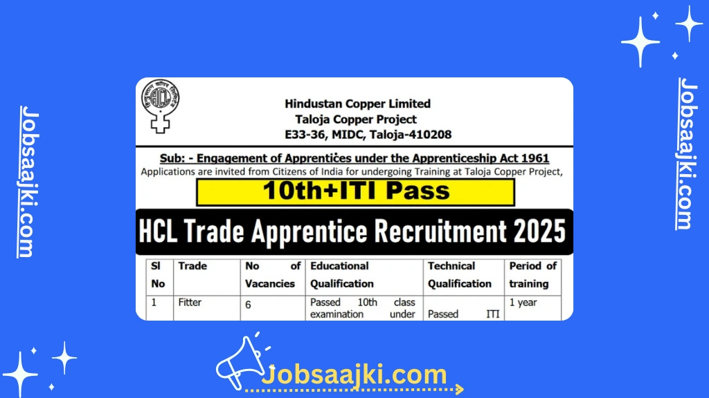 HCL Trade Apprentice Recruitment 2025